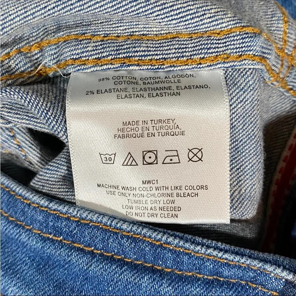 Pilcro and the Letterpress Blue Denim Mini Skirt